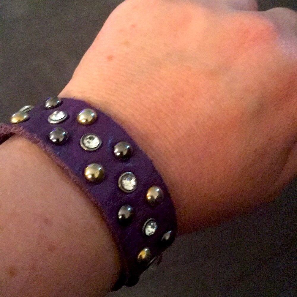 Faux leather studded cuff  bracelet